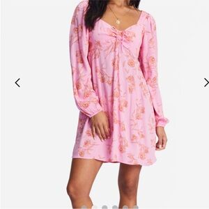 Billabong Pink Floral Pink Dress